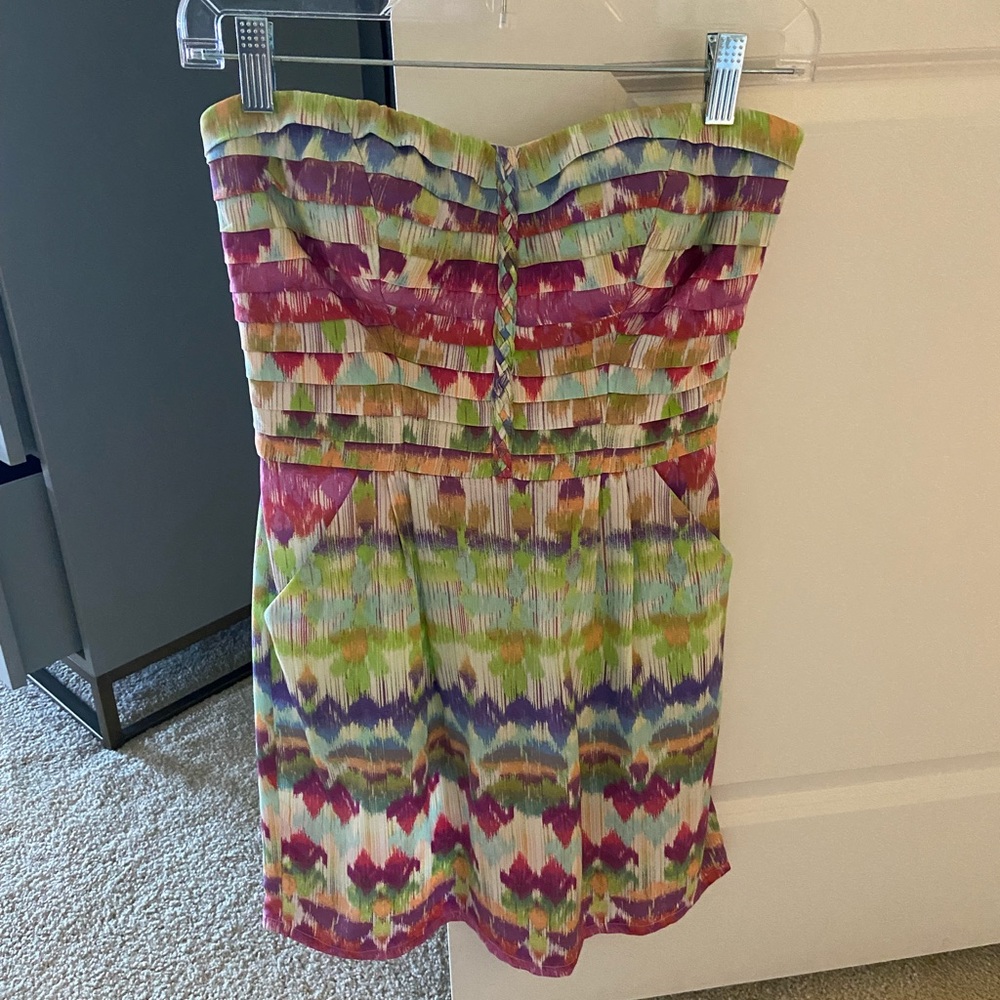 Amanda Uprichard strapless rainbow minidress!!